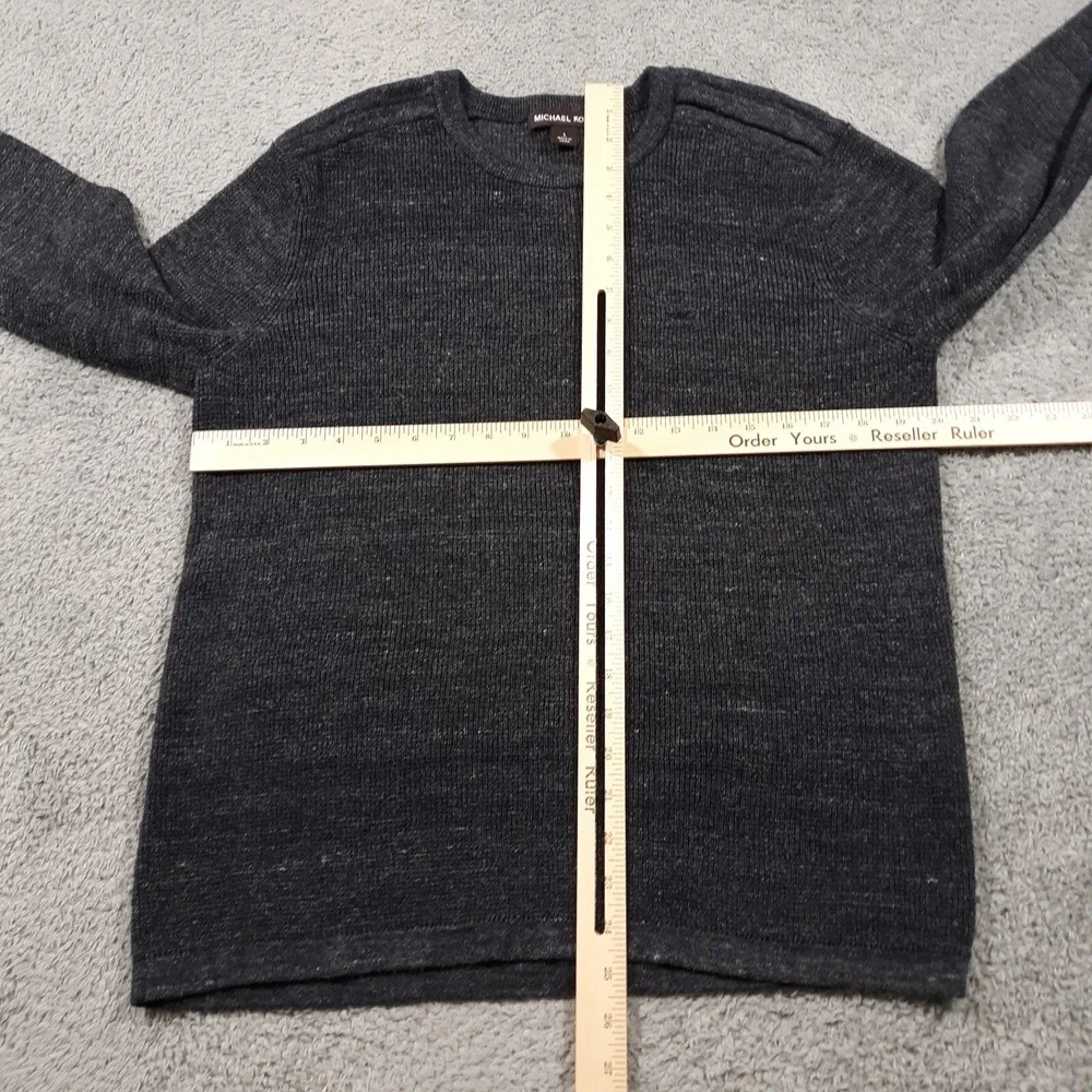 Michael Kors Sweater Pullover Cotton Wool Blend Blue Gray Mens Large